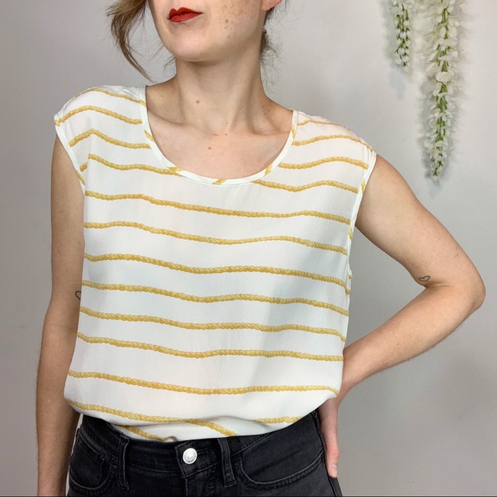 JOIE Torrance silk blouse rope print cream 1739
